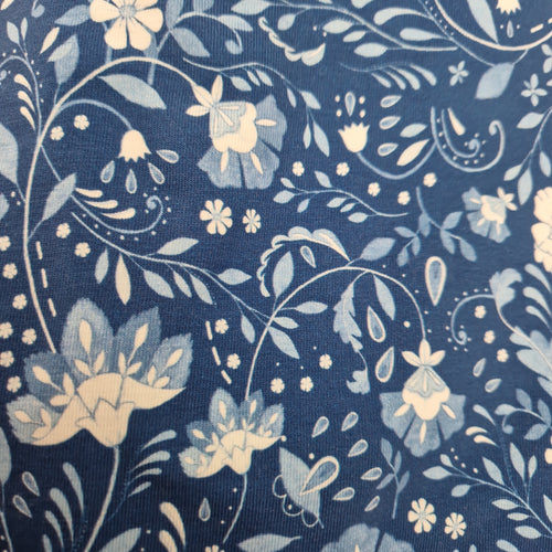 Fabric Choice- Blue Floral Paisley