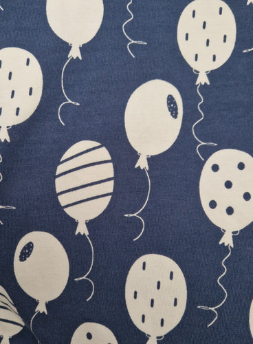 Fabric Choice- Blue Balloons, navy blue cuffs/ bands