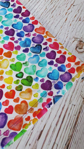 Rainbow Heart Dotty Dress-Purple Neckline