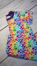 Load image into Gallery viewer, Rainbow Heart Dotty Dress-Purple Neckline