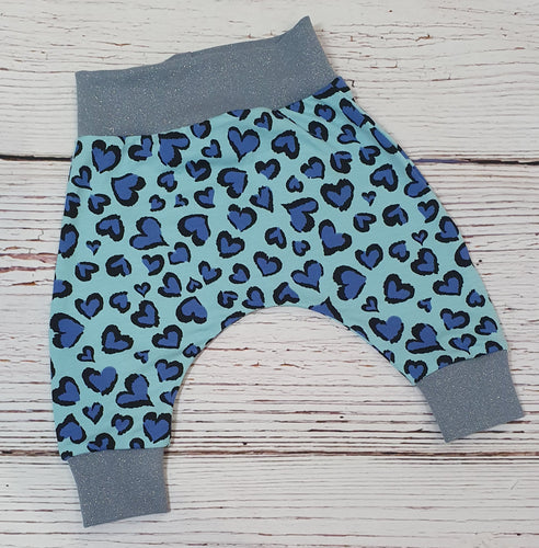 0-3m Blue leopard heart Harems