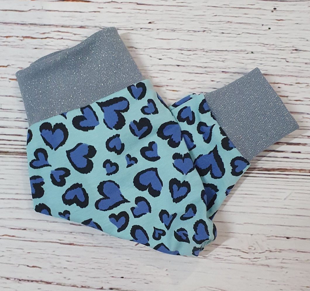 0-3m Blue leopard heart Harems