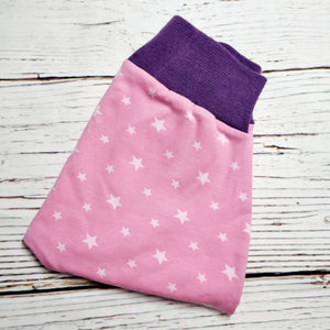 ***Clearance 6-12m Pink stars with purple Cuffs ***