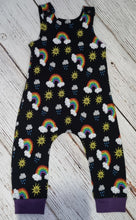 Load image into Gallery viewer, Dungarees-rainbow and clouds