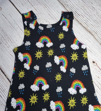 Load image into Gallery viewer, Dungarees-rainbow and clouds