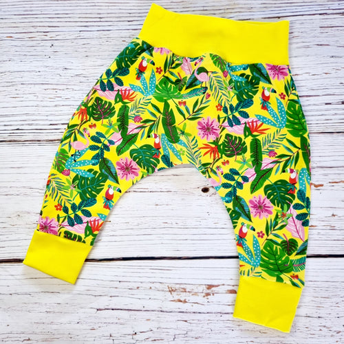 6-12m Harems-Tropical Jungle with yellow cuffs