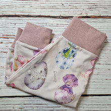 Load image into Gallery viewer, 3-6m Pale pink Baby Dino Harems with sparkly pink cuffs