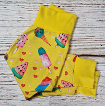 Load image into Gallery viewer, 1-2y Ice Lolly Harems with yellow cuffs