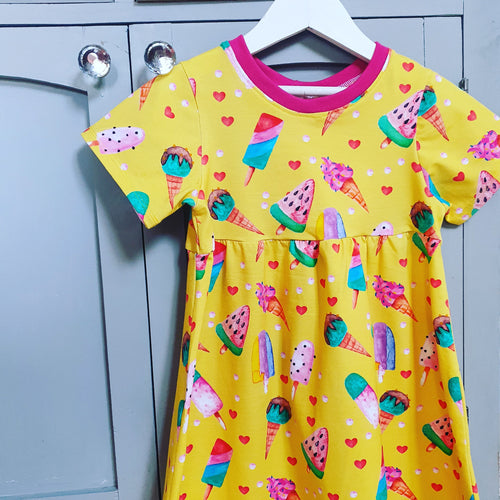 Yellow Ice Cream Dotty Dress